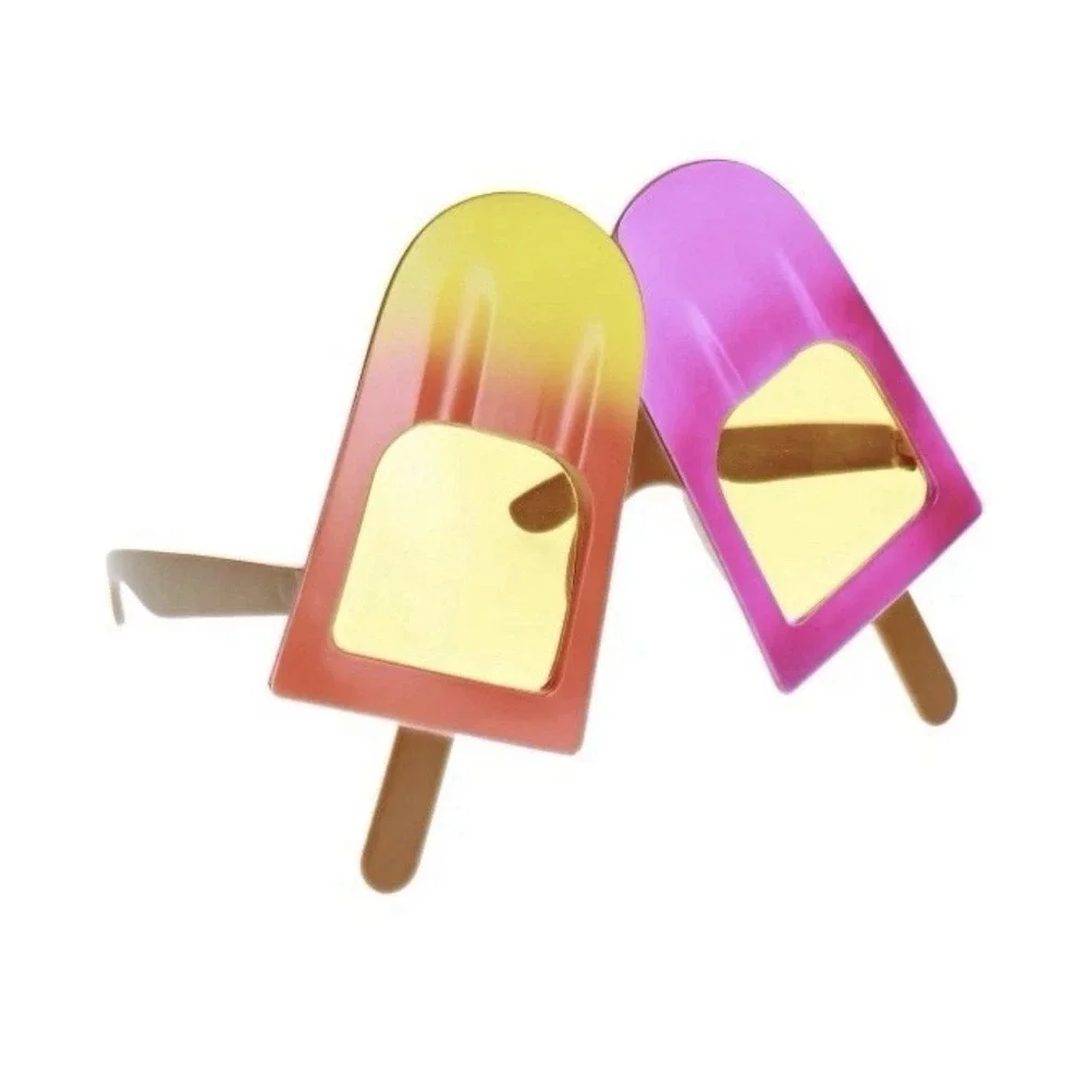 Funny Popsicle Ice Cream Costume Glasses Pink Yellow Brown One Size Adult